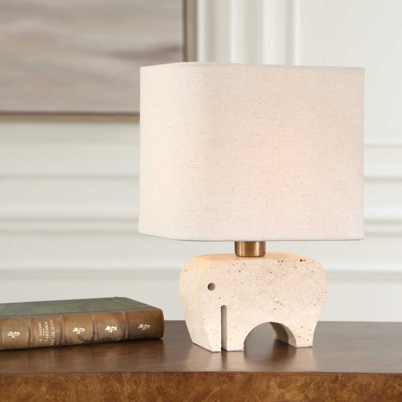 Uttermost 30609-1 Tusk Travertine Accent Lamp