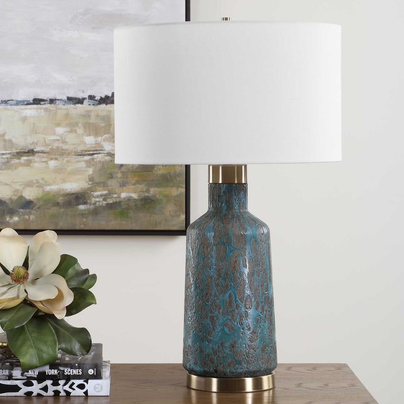 Uttermost 30559 Dauphine Cracked Teal Table Lamp