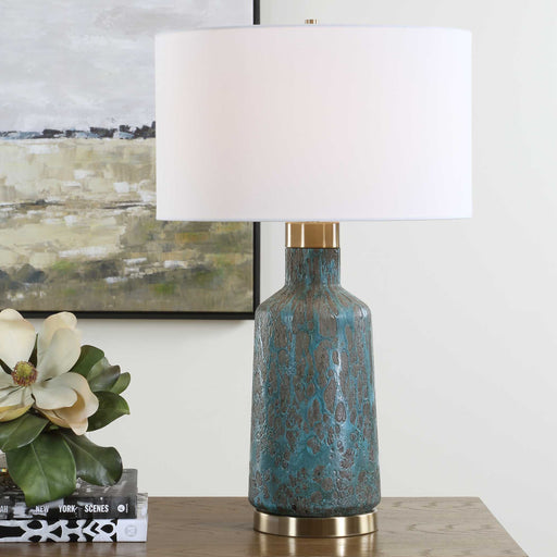 Uttermost 30559 Dauphine Cracked Teal Table Lamp