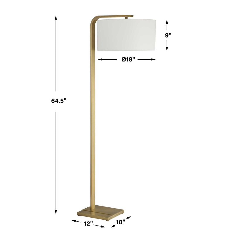 Uttermost 30561 Laight Antique Brass Floor Lamp