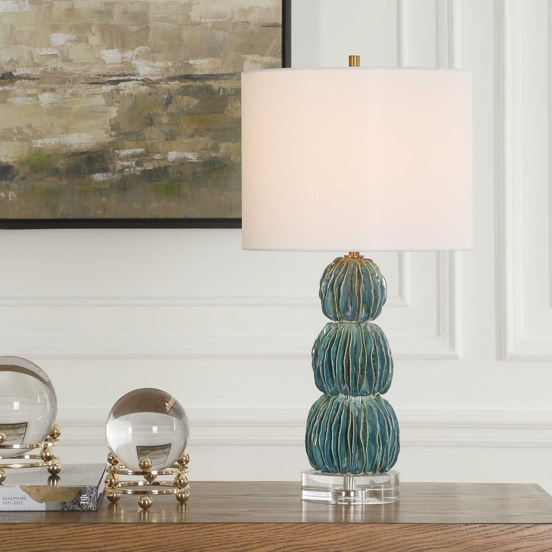 Uttermost 30572 Bonaire Teal Blue Table Lamp
