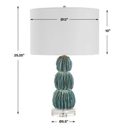 Uttermost 30572 Bonaire Teal Blue Table Lamp