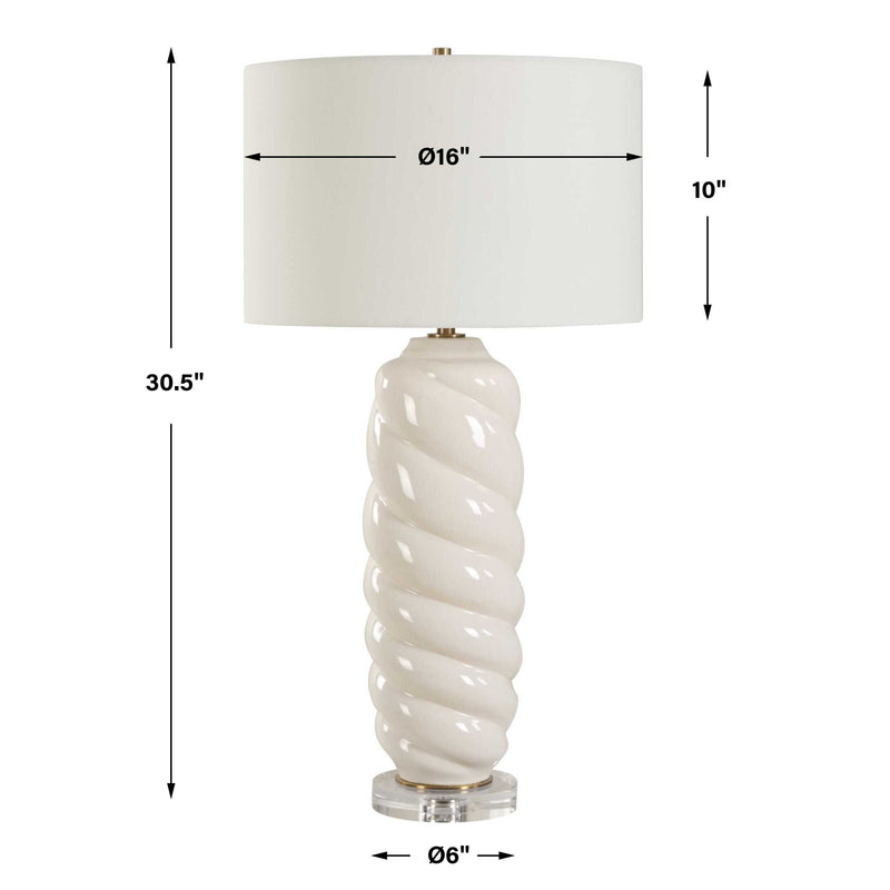 Uttermost 30573 Anneli White Swirl Table Lamp