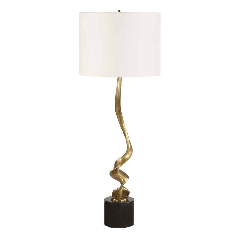 Uttermost 30614-1 Spiraling Cordless Brass Buffet Lamp