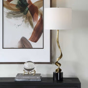 Uttermost 30614-1 Spiraling Cordless Brass Buffet Lamp