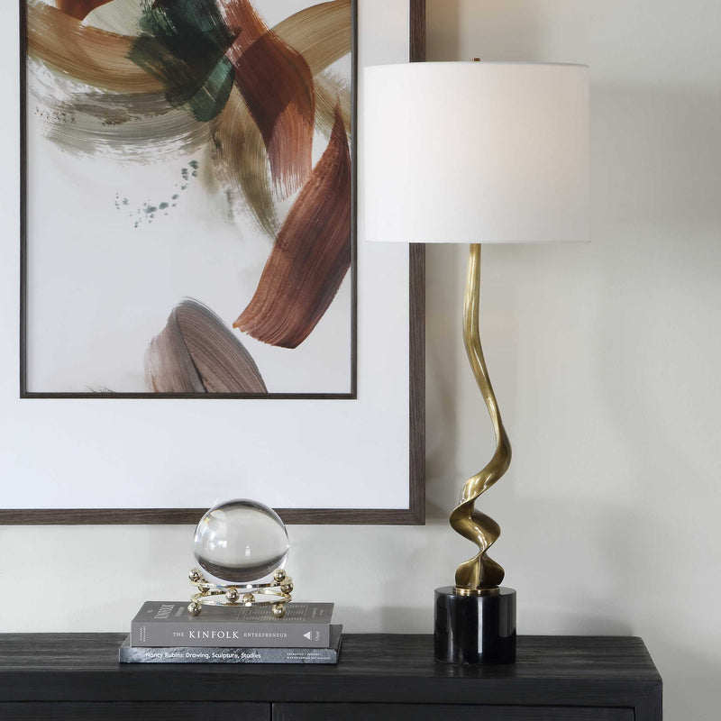 Uttermost 30614-1 Spiraling Cordless Brass Buffet Lamp