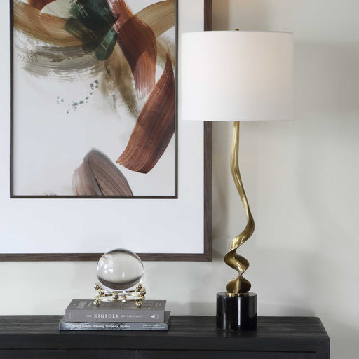 Uttermost 30614-1 Spiraling Cordless Brass Buffet Lamp