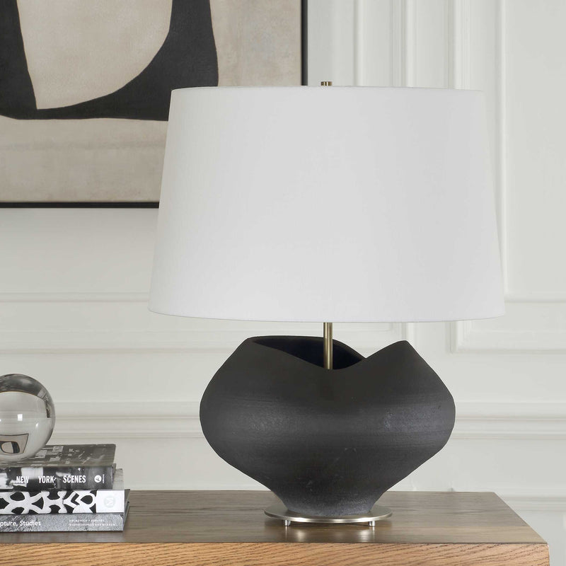 Uttermost 30603-1 Nocturne Aged Black Table Lamp