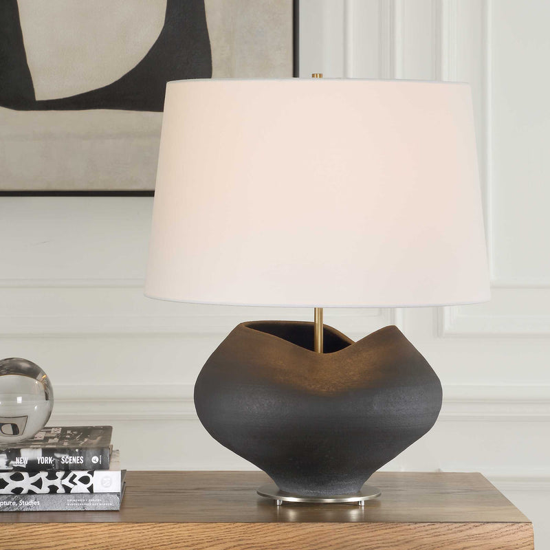 Uttermost 30603-1 Nocturne Aged Black Table Lamp