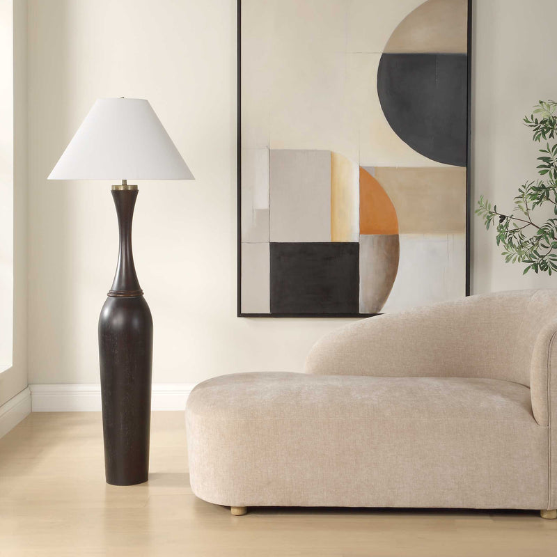 Uttermost 30607 Pravin Dark Wood Floor Lamp