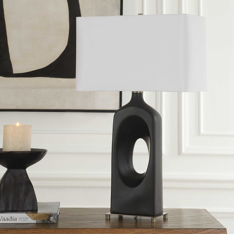 Uttermost 30586-1 Void Matte Black Table Lamp