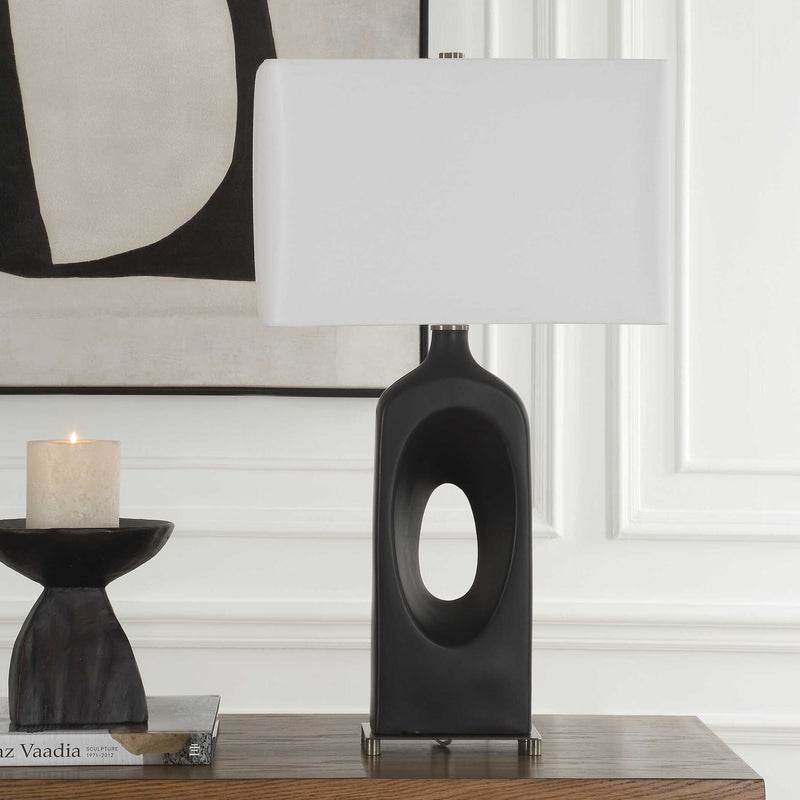 Uttermost 30586-1 Void Matte Black Table Lamp