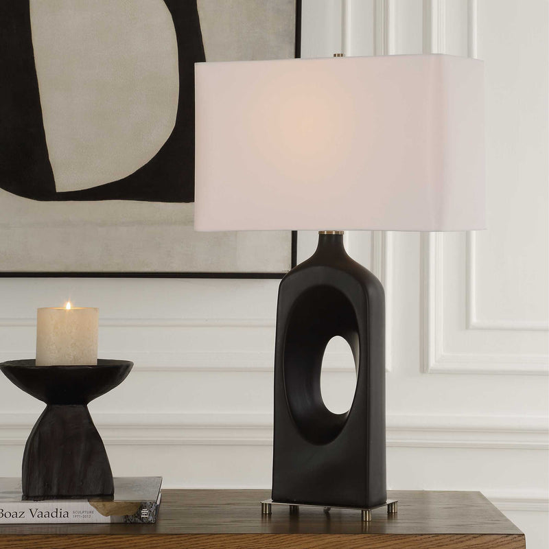Uttermost 30586-1 Void Matte Black Table Lamp