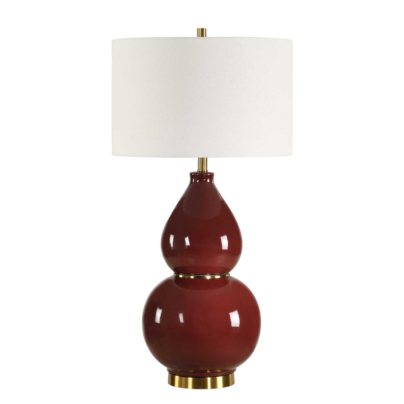 Uttermost 30644-1 Gourd Burgundy Table Lamp
