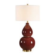 Uttermost 30644-1 Gourd Burgundy Table Lamp