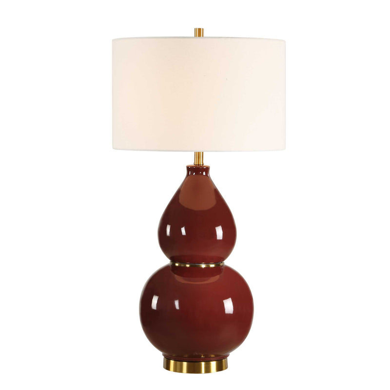 Uttermost 30644-1 Gourd Burgundy Table Lamp