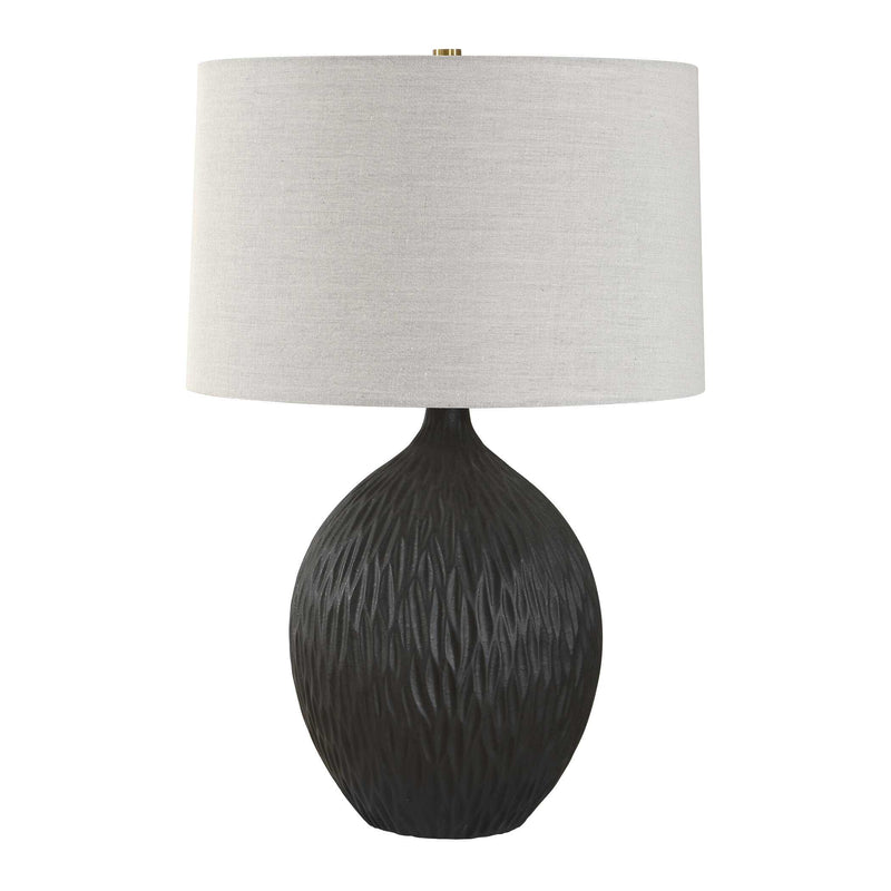 Uttermost 30652-1 Levee Satin Black Table Lamp