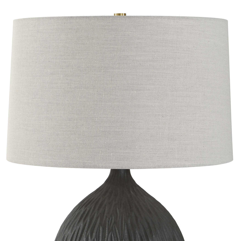 Uttermost 30652-1 Levee Satin Black Table Lamp