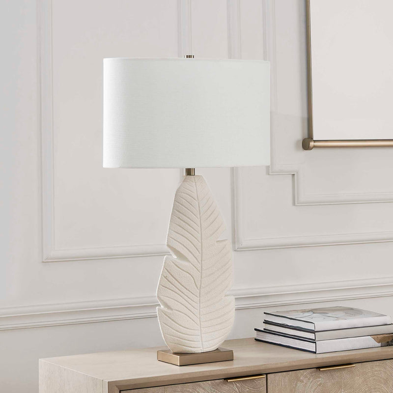 Uttermost 30557 Palm Leaf White Table Lamp
