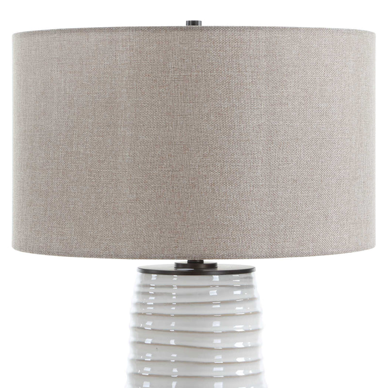 Uttermost 30665 Barat White Ceramic Table Lamp