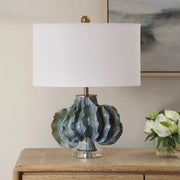 Uttermost 30674-1 Ruffle Up Blue Green Table Lamp