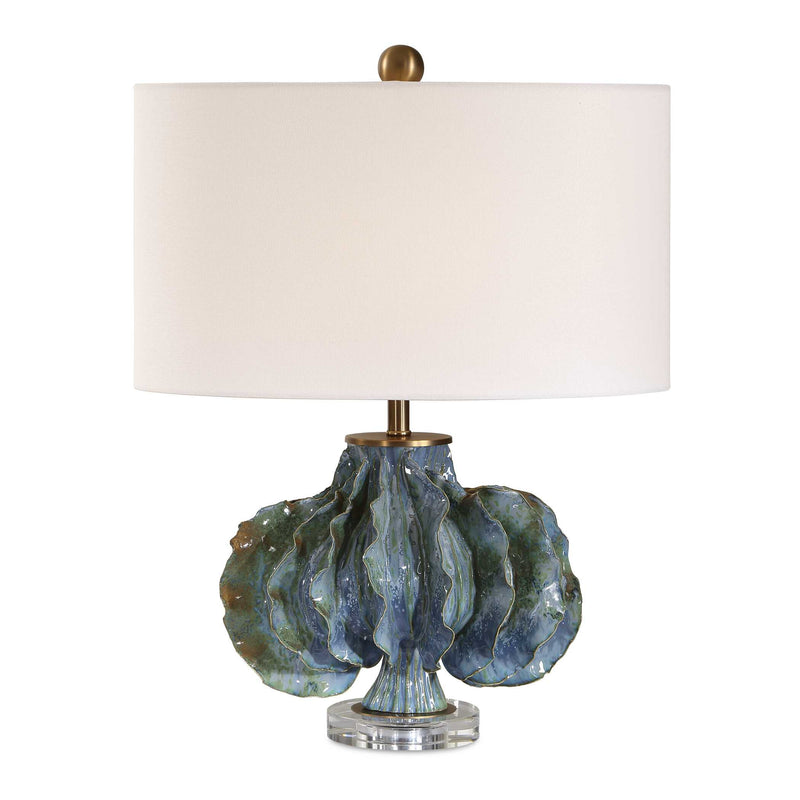 Uttermost 30674-1 Ruffle Up Blue Green Table Lamp