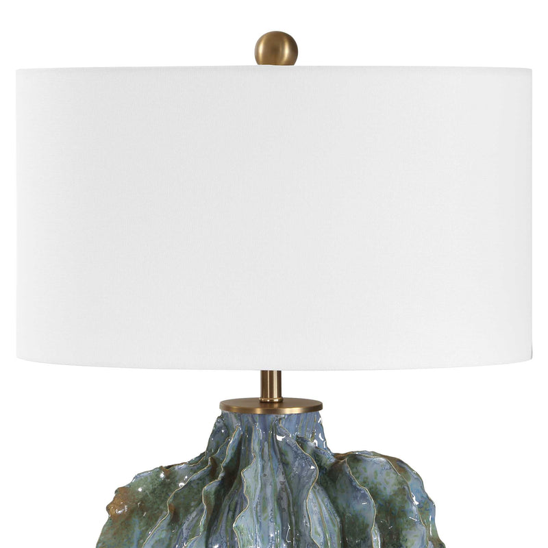 Uttermost 30674-1 Ruffle Up Blue Green Table Lamp