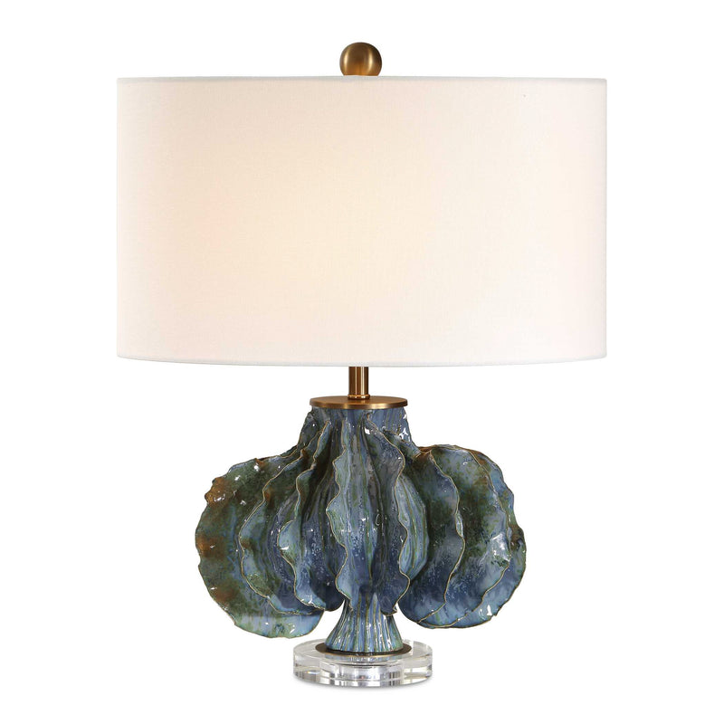 Uttermost 30674-1 Ruffle Up Blue Green Table Lamp