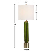 Uttermost Aspis Green Glass Table Lamp