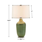 Uttermost Dulcich Green Grid Table Lamp