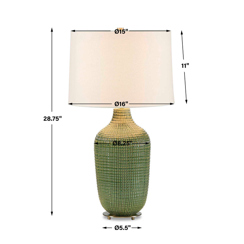 Uttermost Dulcich Green Grid Table Lamp