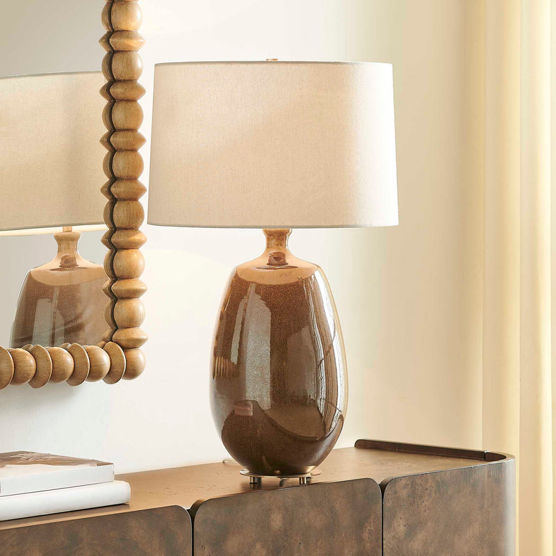 Uttermost Vinson Glossy Brown Table Lamp