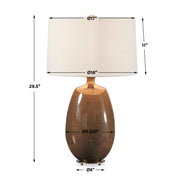 Uttermost Vinson Glossy Brown Table Lamp