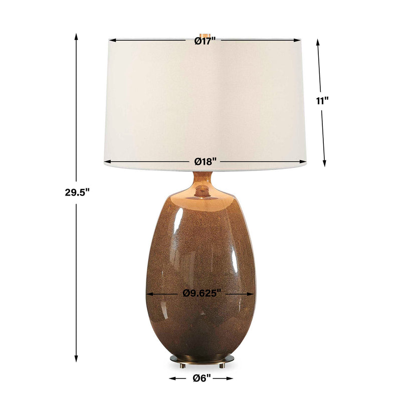 Uttermost Vinson Glossy Brown Table Lamp