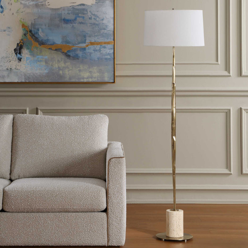 Uttermost Halen Brass Floor Lamp