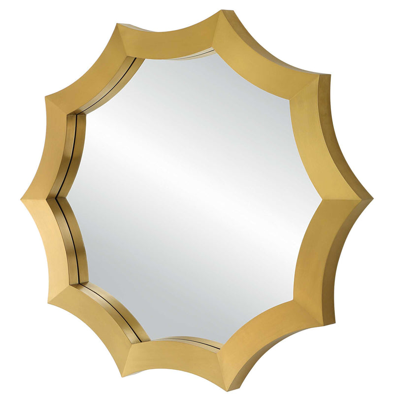 Uttermost 09906 Flare Brushed Brass Round Mirror