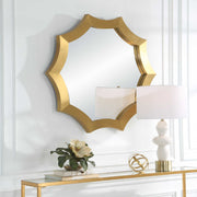 Uttermost 09906 Flare Brushed Brass Round Mirror