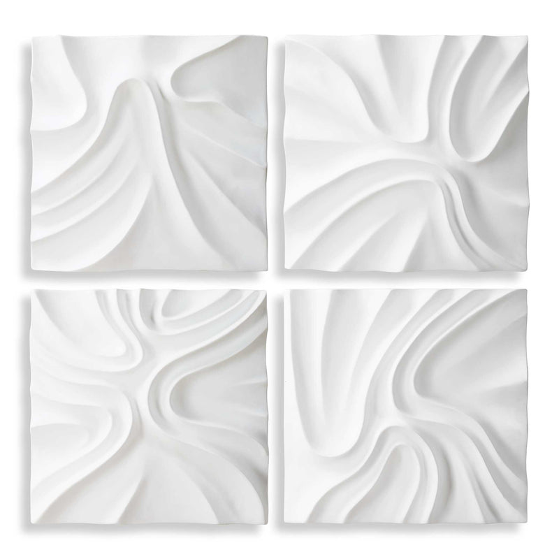 Uttermost 04368 Snowdrift Sculpted White Wall Decor Set/4