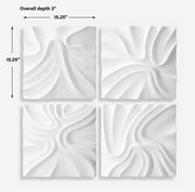 Uttermost 04368 Snowdrift Sculpted White Wall Decor Set/4