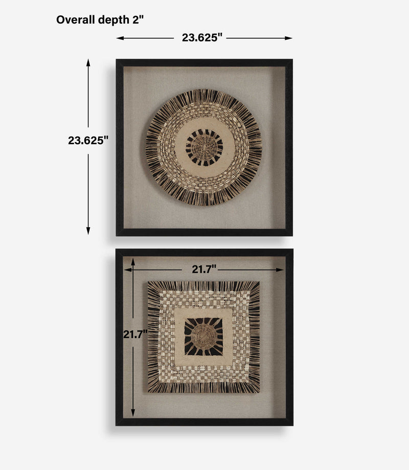Uttermost 04367 Intertwine Knit Paper Shadow Box Set/2
