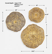 Uttermost 04370 Radiance Gold Metal Wall Decor Set/3