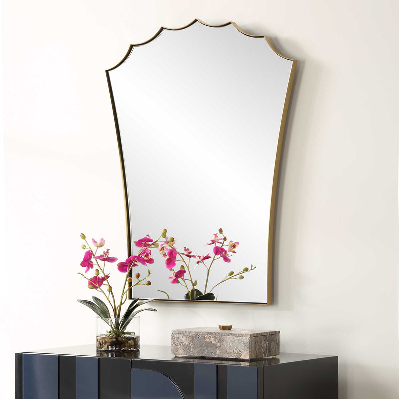 Uttermost 09972 Monarch Scalloped Arched Vanity Mirror