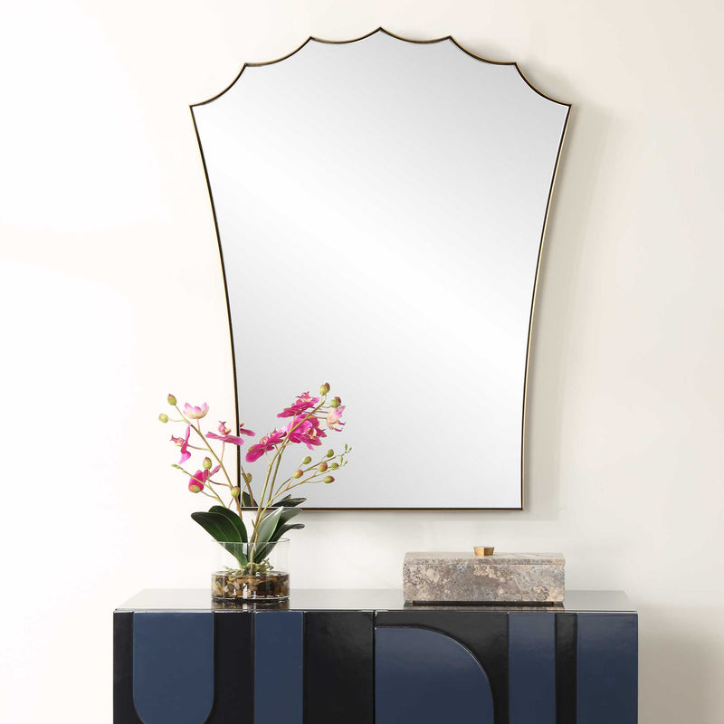 Uttermost 09972 Monarch Scalloped Arched Vanity Mirror