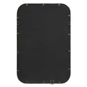 Uttermost A Little Knotty 09996 aged bronze modern rectangle bathroom vanity mirror with hammered iron frame and knotted detailing, 20 in. W x 30 in. H