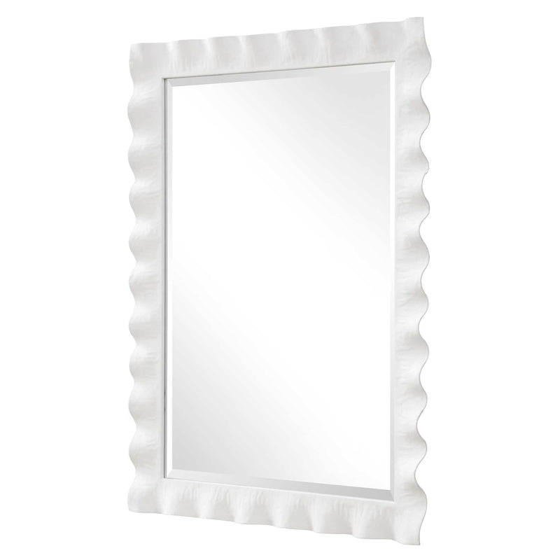 Uttermost 09981 Haya White Scalloped Mirror