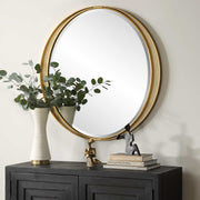 Uttermost 09991 Rhodes Gold Round Mirror