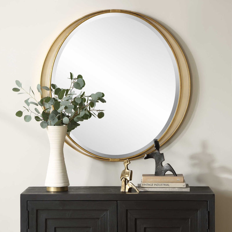 Uttermost 09991 Rhodes Gold Round Mirror