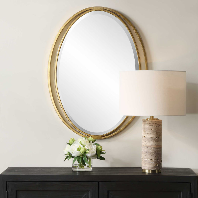 Uttermost 09992 Rhodes Gold Oval Mirror