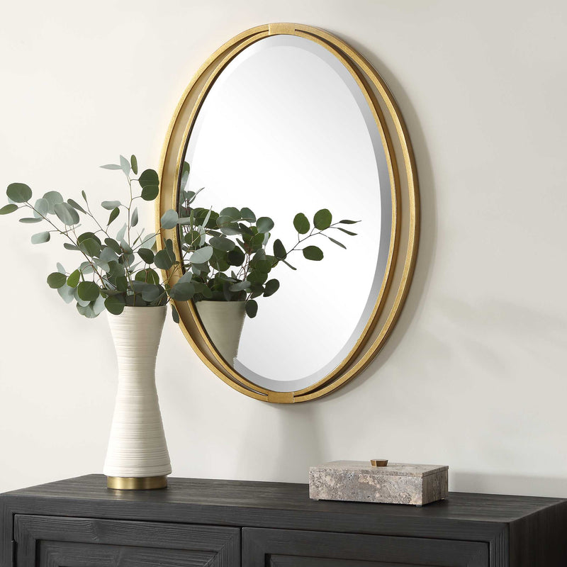 Uttermost 09992 Rhodes Gold Oval Mirror