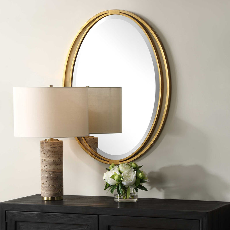 Uttermost 09992 Rhodes Gold Oval Mirror